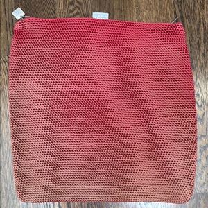 The Sak Red and Brown Accent Pillow Cover